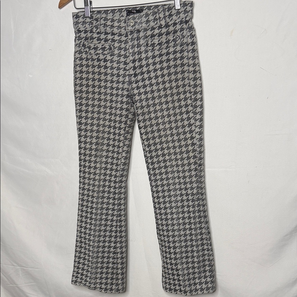 Limited Edition 7 for all mankind denim houndstooth gray boot cut jeans sz 28 - Picture 1 of 10